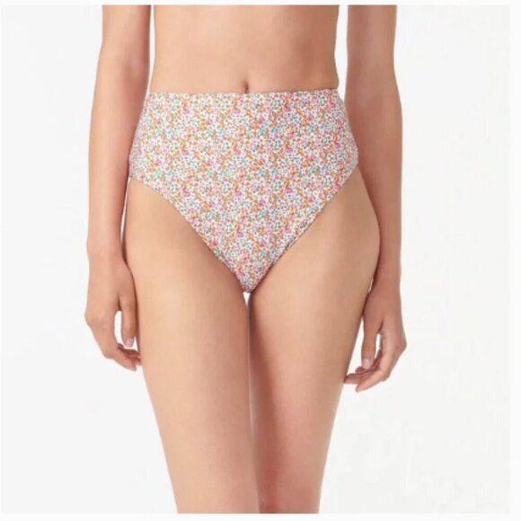 NWT J. Crew High Cut Waist Bikini Bottom Eloise Liberty London Floral XXL - Picture 2 of 10
